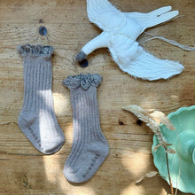 Load image into Gallery viewer, Lace Knee High Socks (Two Colours)