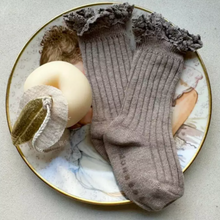 Load image into Gallery viewer, Lace Knee High Socks (Two Colours)