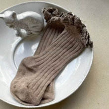 Load image into Gallery viewer, Lace Knee High Socks (Two Colours)