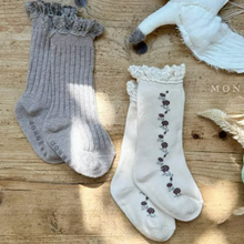 Load image into Gallery viewer, Lace Knee High Socks (Two Colours)