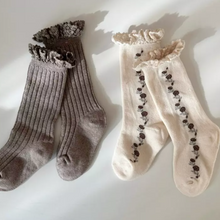 Load image into Gallery viewer, Lace Knee High Socks (Two Colours)