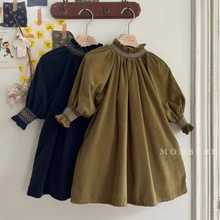 Load image into Gallery viewer, Ava Corduroy Smocking Dress (Two Colours)