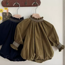 Load image into Gallery viewer, Ava Corduroy Smocked Romper (Two Colours)