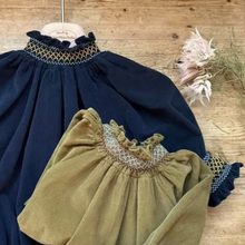 Load image into Gallery viewer, Ava Corduroy Smocked Romper (Two Colours)