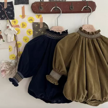 Load image into Gallery viewer, Ava Corduroy Smocked Romper (Two Colours)