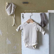 Load image into Gallery viewer, Newborn Bodysuit + Bonnet Set (Black Check)
