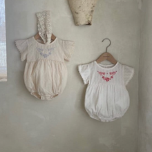 Load image into Gallery viewer, Embroidered Cotton Romper (Two Colours)