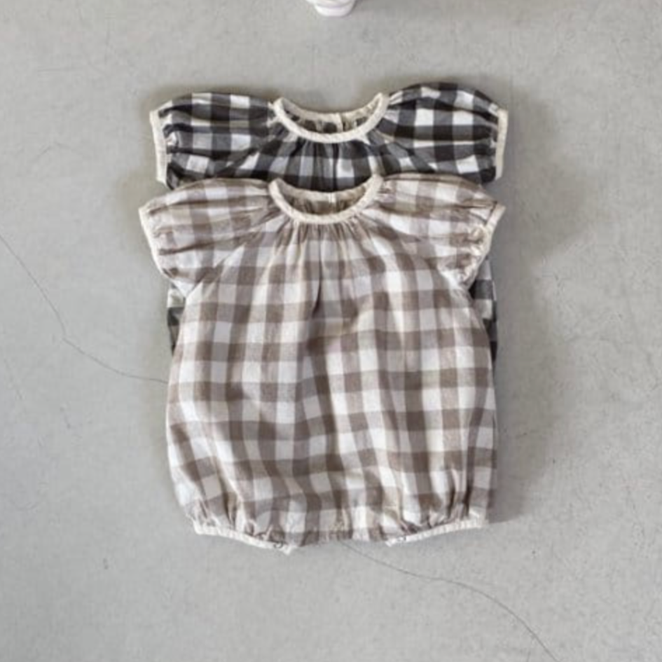 Checked Cotton Romper (Two Colours) – BO BEAU