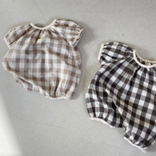 Load image into Gallery viewer, Checked Cotton Romper (Two Colours)