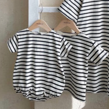 Load image into Gallery viewer, Saint Striped Cotton Romper (Three Colours)