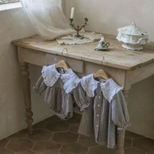 Load image into Gallery viewer, Gingham Dress With Maxi Collar (Two Colours)