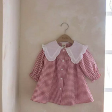 Load image into Gallery viewer, Gingham Dress With Maxi Collar (Two Colours)