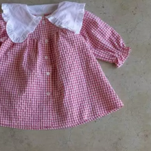 Load image into Gallery viewer, Gingham Dress With Maxi Collar (Two Colours)