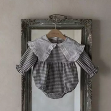 Load image into Gallery viewer, Gingham Romper With Maxi Collar (Two Colours)