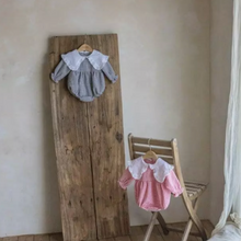 Load image into Gallery viewer, Gingham Romper With Maxi Collar (Two Colours)