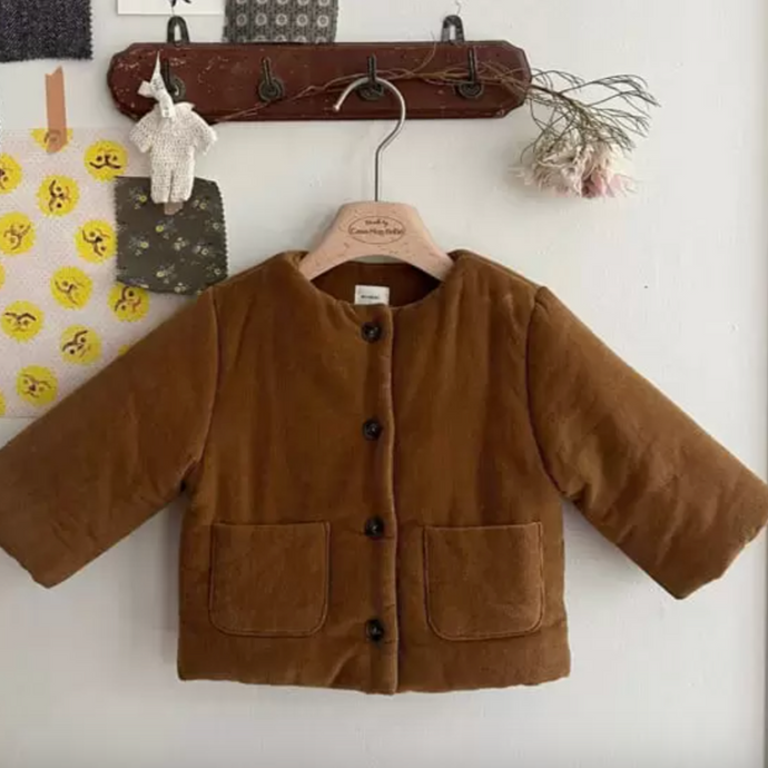 Corduroy Padded Jacket (Rust)