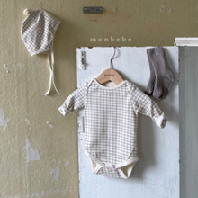 Load image into Gallery viewer, Newborn Bodysuit + Bonnet Set (Black Check)
