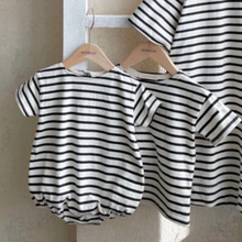 Load image into Gallery viewer, Saint Striped Cotton Romper (Three Colours)
