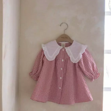 Load image into Gallery viewer, Gingham Dress With Maxi Collar (Two Colours)
