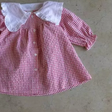 Load image into Gallery viewer, Gingham Dress With Maxi Collar (Two Colours)
