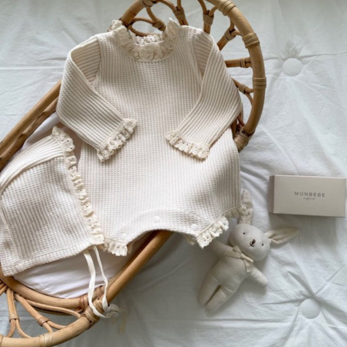 Shiloh Waffle Bodysuit + Bonnet Set (Two Colours) – BO & BEAU