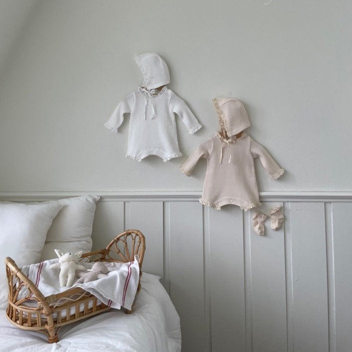 Shiloh Waffle Bodysuit + Bonnet Set (Two Colours) – BO & BEAU