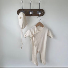 Load image into Gallery viewer, Waffle Bodysuit + Bonnet Set (Cream)
