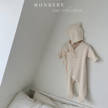 Load image into Gallery viewer, Waffle Bodysuit + Bonnet Set (Cream)
